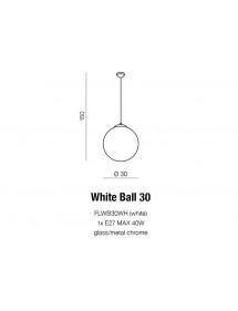WHITE BALL 30 biała wisząca kula o średnicy 30cm - Azzardo