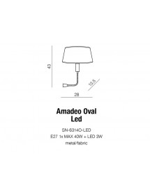 AMADEO LED OVAL - owalny kinkiet z dodatkową lampką led - Azzardo