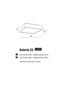 ASTERIA 25 kwadratowy plafon łazienkowy - Azzardo