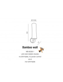 BAMBOO WALL kinkiet ścienny led w formie łodygi bambusa - Azzardo