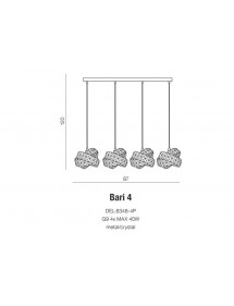Lampa wisząca BARI 4 z czterema kryształowymi kloszami - Azzardo