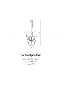 BAROCO 3 BLACK potrójny żyrandol w uniwersalnym stylu - Azzardo