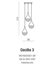 Kombinacja trzech kulistych kloszy - lampa wisząca CECILIA 3 - Azzardo