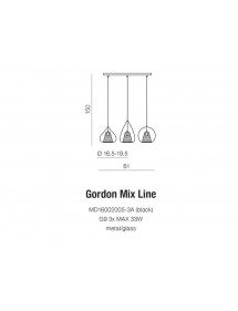 GORDON MIX LINE wisząca oprawa z trzema kloszami - Azzardo
