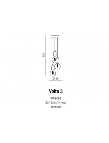 Lampa zrobiona z masy betonowej - VOLTA 3 - Azzardo