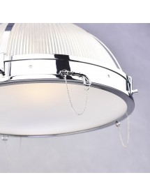ROTTERDAM CH szklana lampa wisząca z chromowaną konstrukcją - Cosmo Light