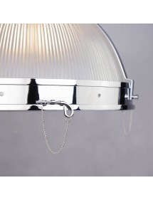 ROTTERDAM CH szklana lampa wisząca z chromowaną konstrukcją - Cosmo Light