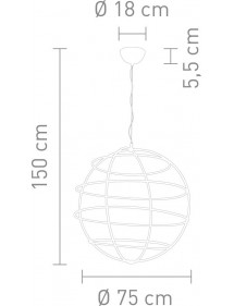 Lampa wisząca GLOBE LW2 okręgi wytaczające przestrzeń sfery - Sompex