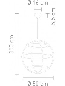 Lampa wisząca GLOBE LW1 kula utworzona z okręgów - Sompex