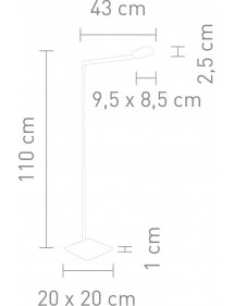 FINESS LP nowoczesna lampa podłogowa z płaskim kloszem led - Sompex