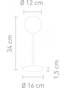 Lampa stołowa PUPPI LS1 z kulistym szklanym kloszem - Sompex
