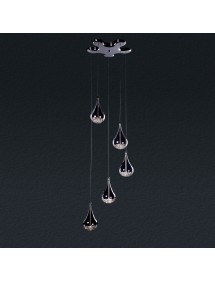 Lampa wisząca PERLE 5 z kloszami wypełnionymi kryształkami - Zuma Line
