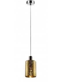 Lampa wisząca PIOLI 1A szklana tuba: kolory złoty i srebrny - Zuma Line