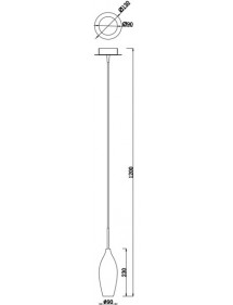 CHAMPAGNE 1 wisząca lampa z wąskim, podłużnym kloszem - Zuma Line