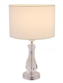 MARDI stołowa lampa z kryształową nóżką i abażurem z tkaniny - Zuma Line